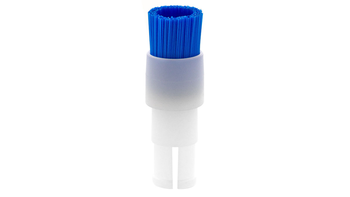 Bürste medium Ø 10 mm, Nylon 0,15 mm, blau, für Vakuumpumpen