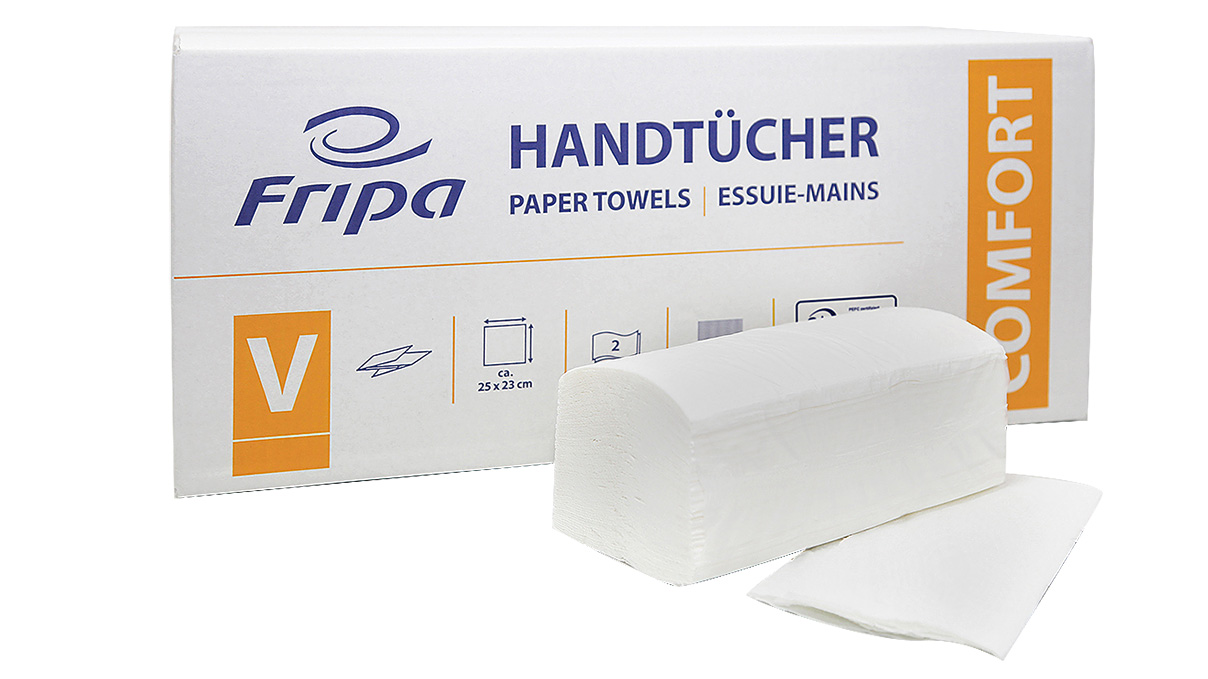 Fripa Papierhandtuch, 2-lagig, V-Falz, 3000 Blatt
