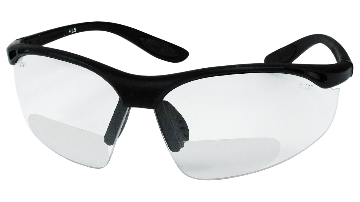 Schutzbrille, schwarz, mit Korrektion 2 dpt